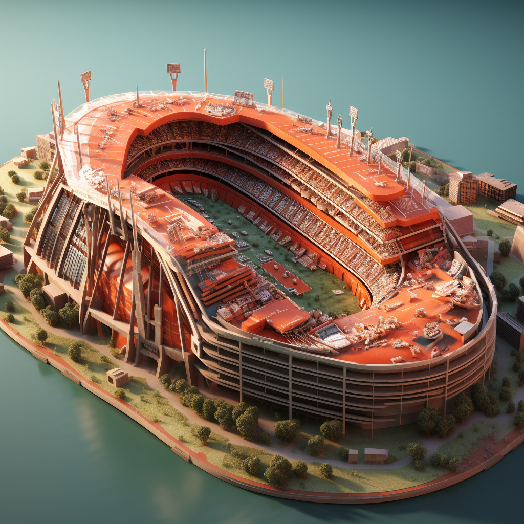 Shoe-shaped American football stadium