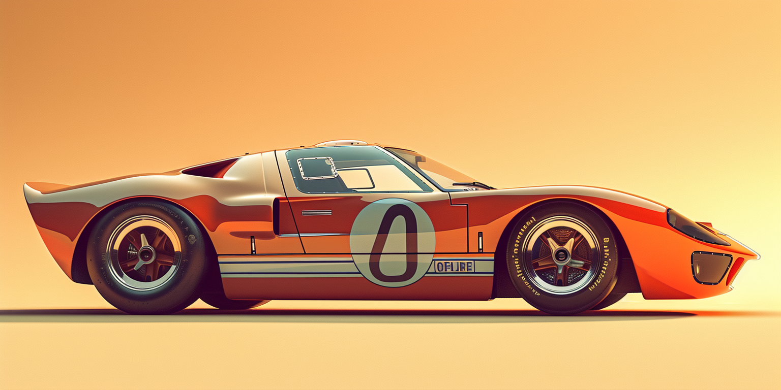 Ford GT40 1966 Gulf Comic Style Side View