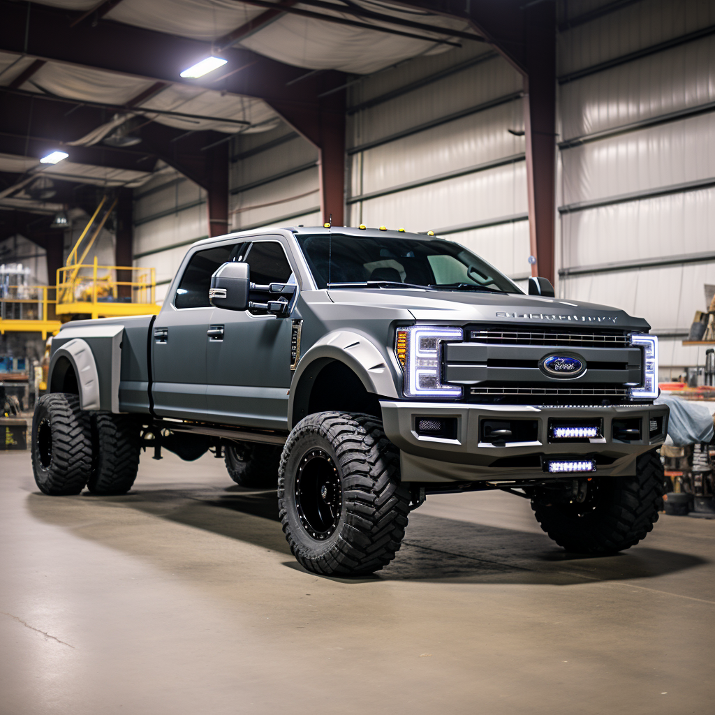 Gray Ford F350 Dually Frailer