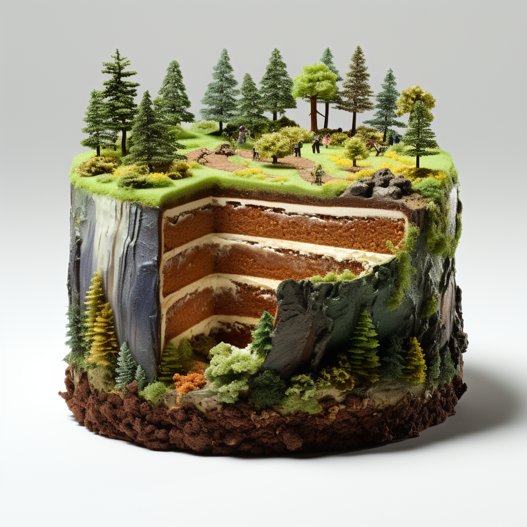 Forest cross section cake