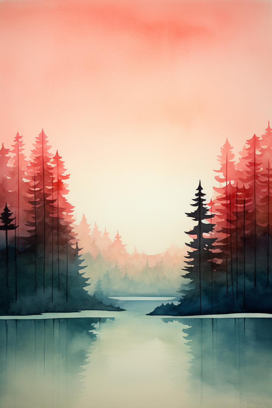 Peaceful forest scene at dawn