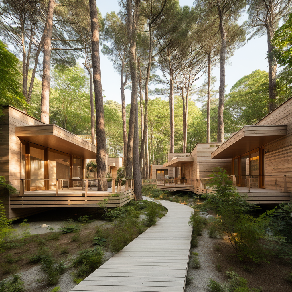 Forest ecological room in square-shaped forest