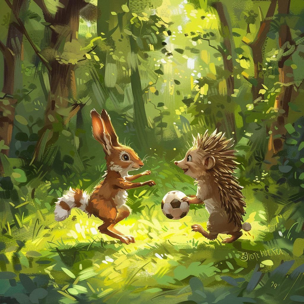 Forest Friends Playing Soccer Fun