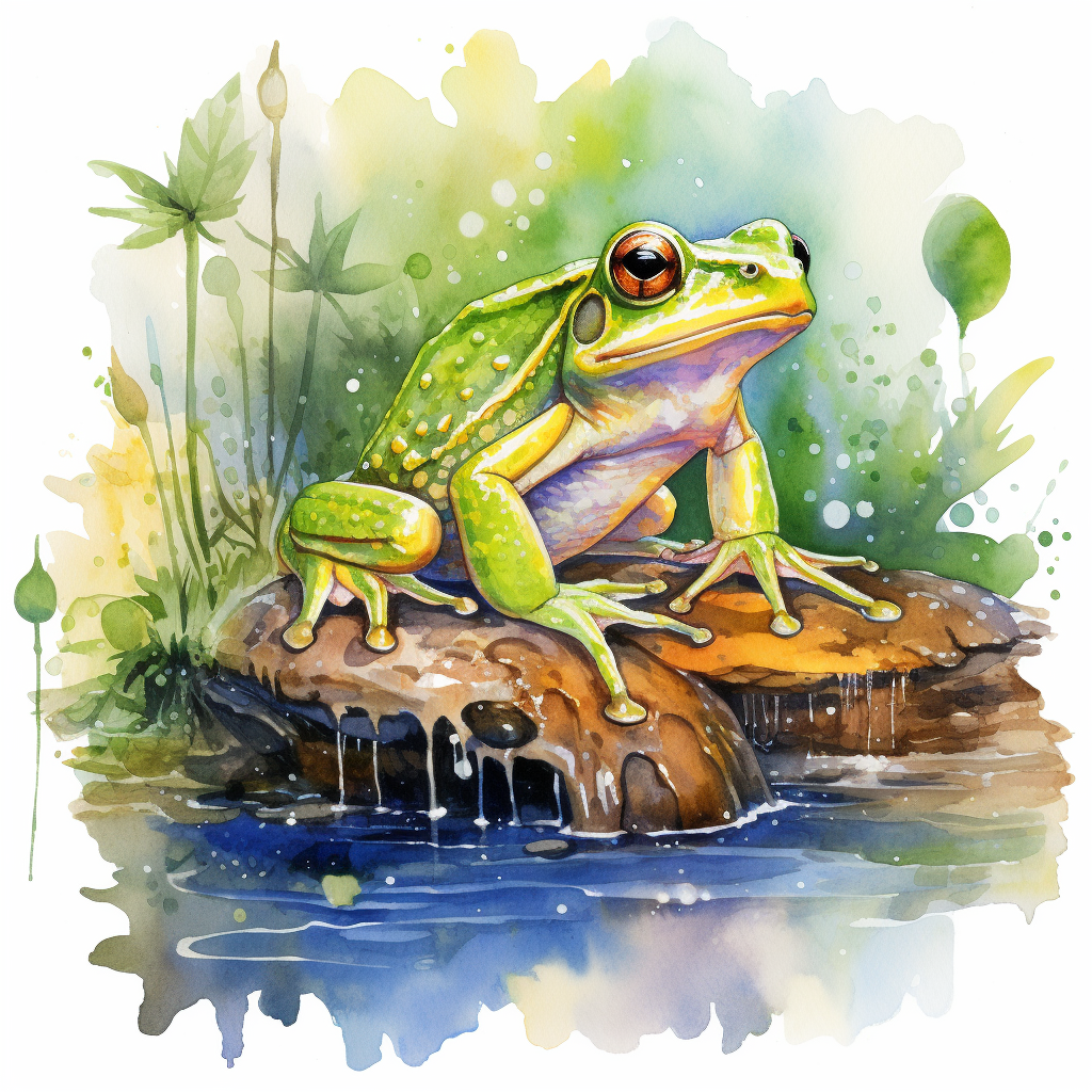 Vibrant frog in the forest