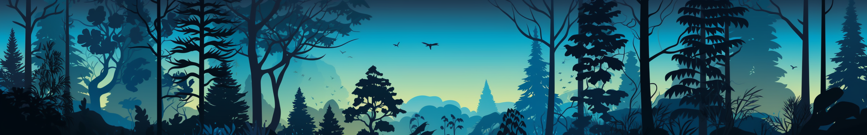 Silhouette of Forest in 2D Game Art