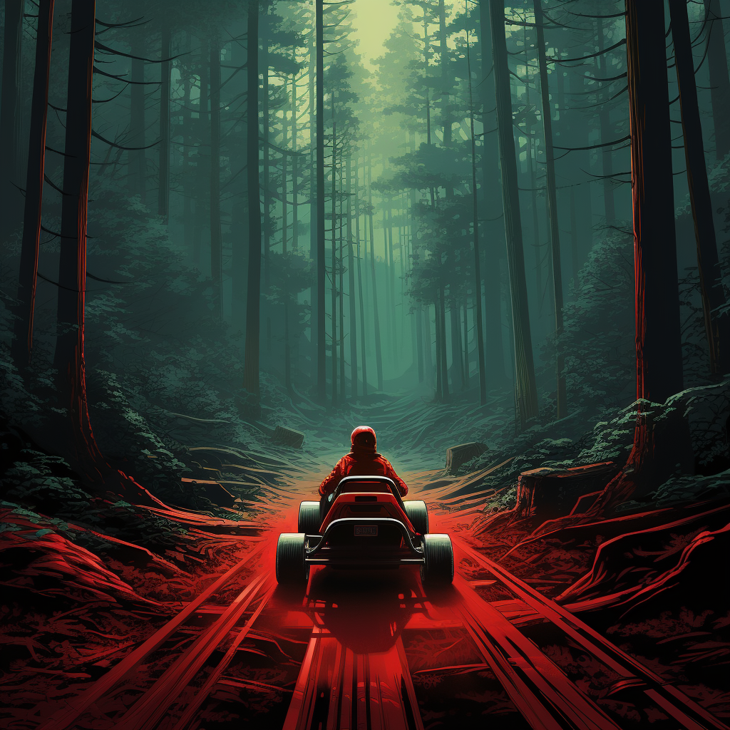 Forest red go kart movie poster