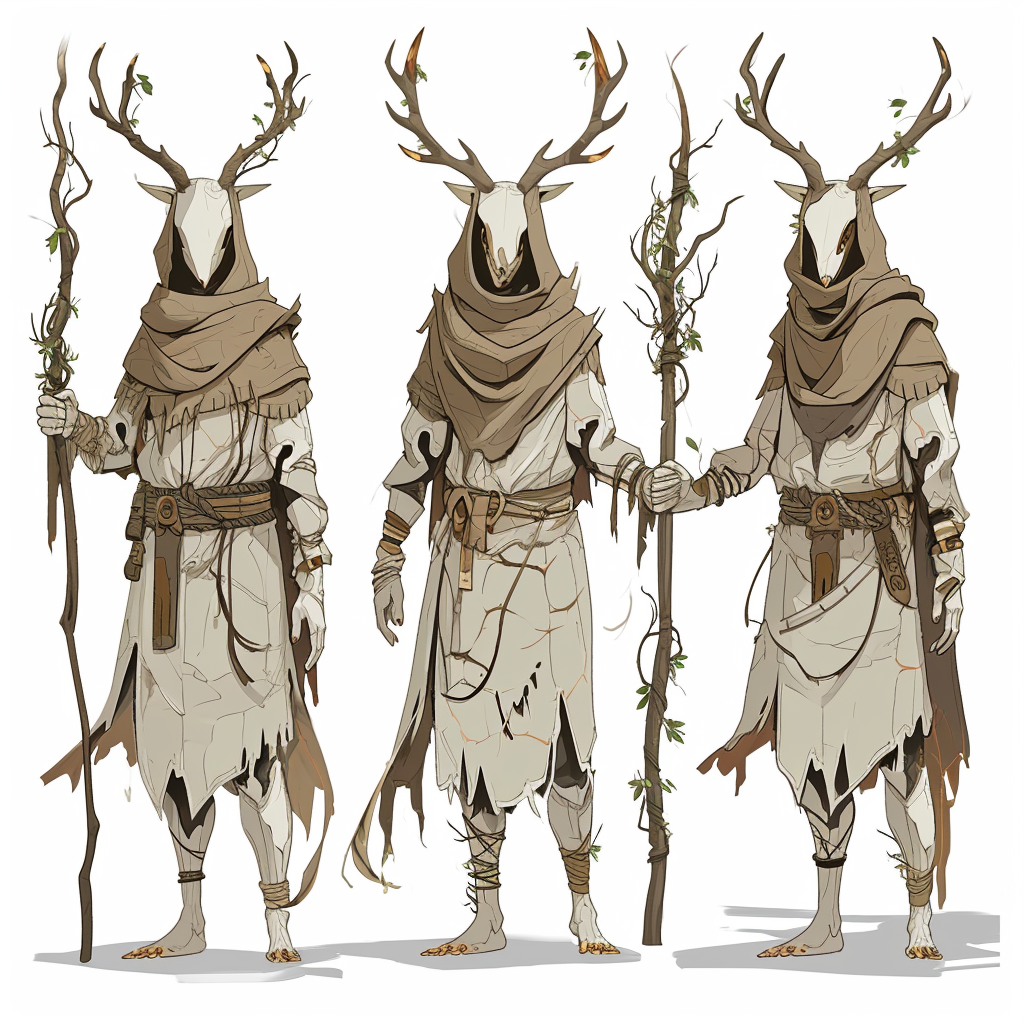 Forest Wizard with Deer Guardian Staff