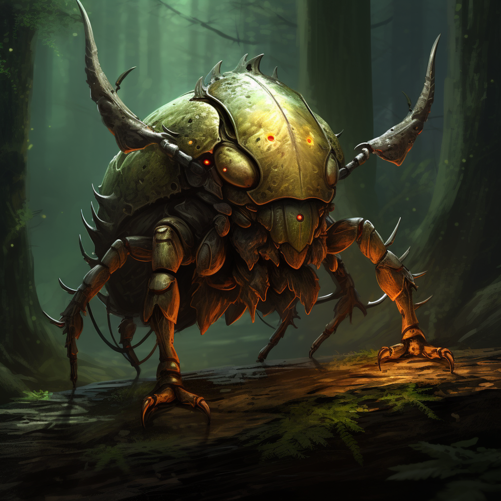 Illustration of a forest bug in D&D style