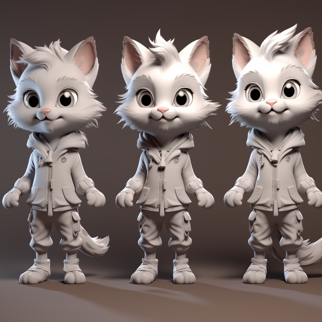 Cute forest kitten character study