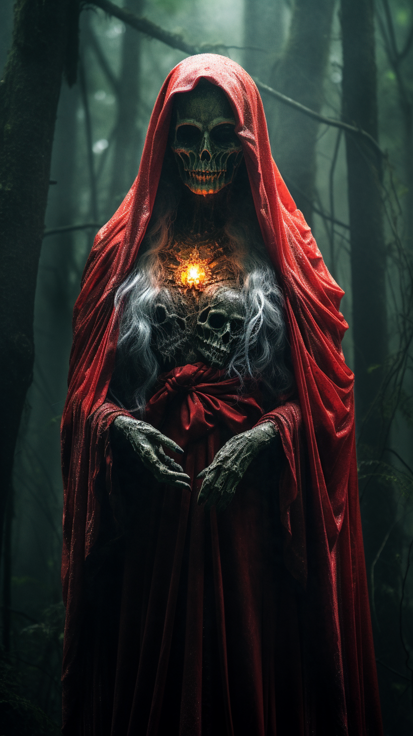 Scary Santa Muerte in the Forest