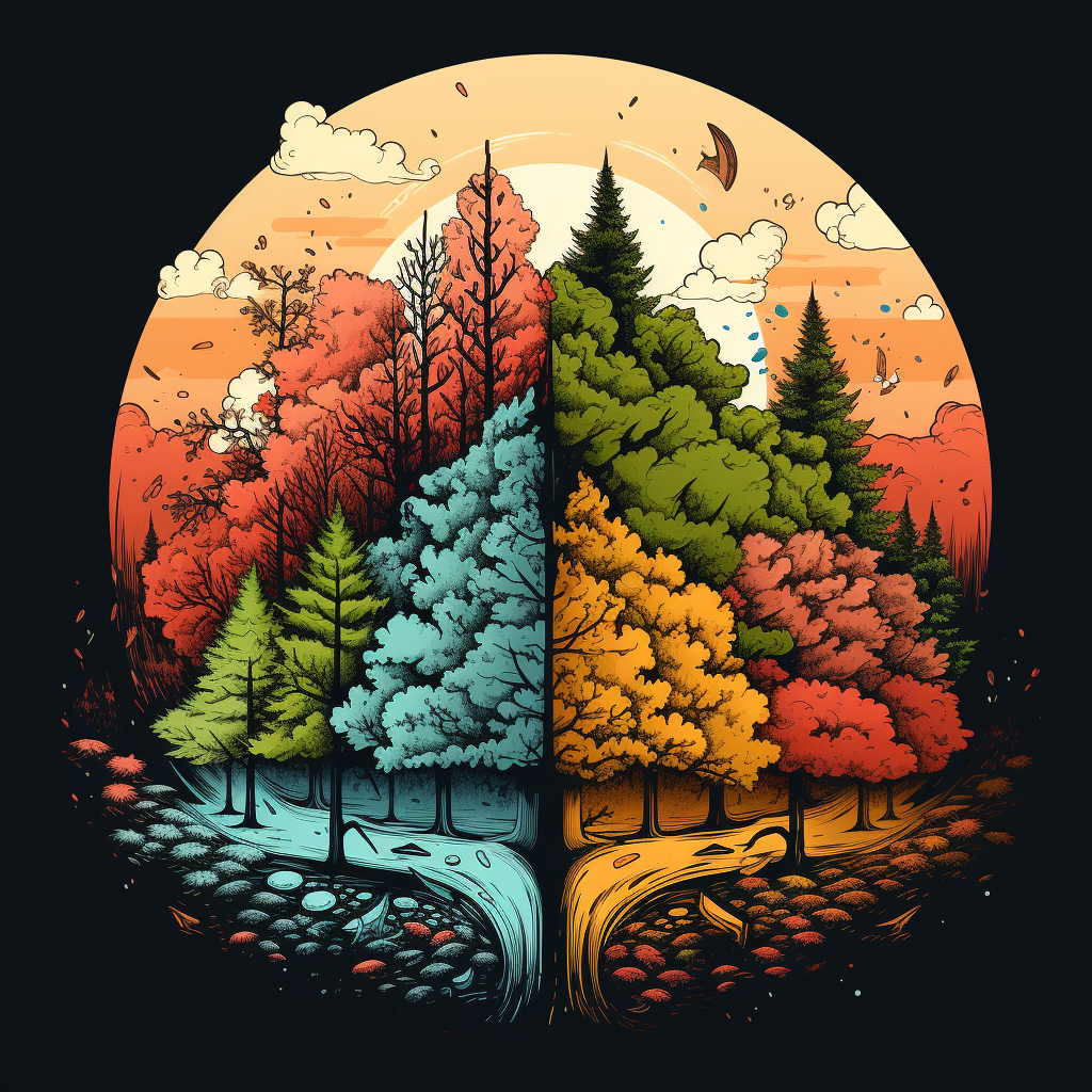 Four Seasons in a Forest