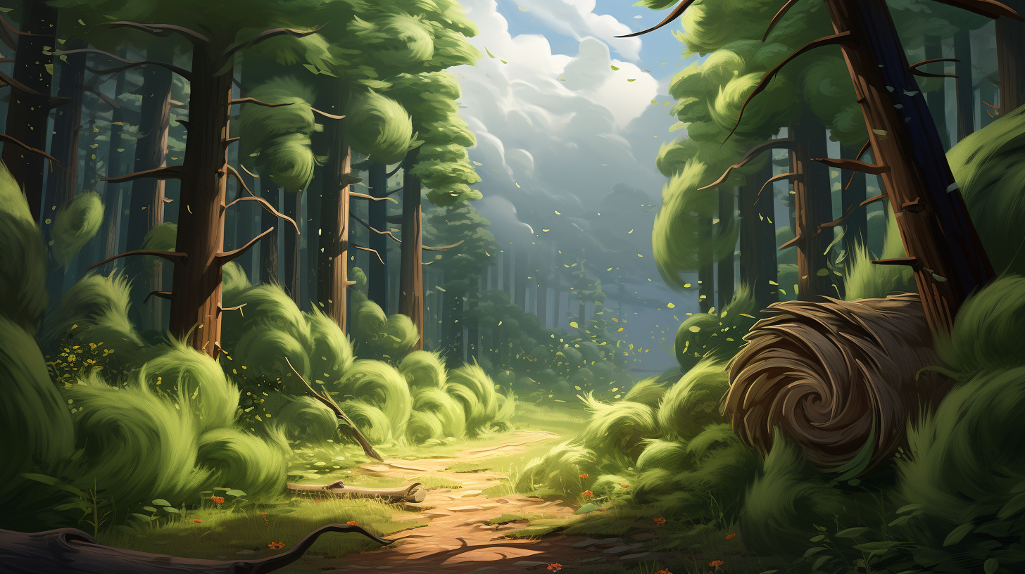 Forest Windy Pixar Style