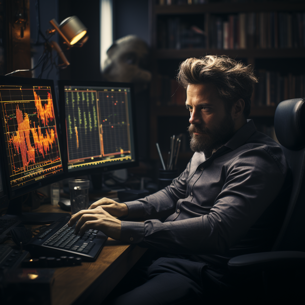 Professional forex trader analyzing market trends