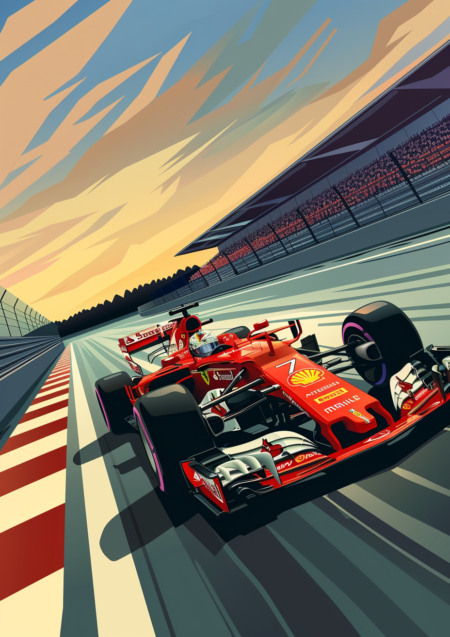 Formula 1 Race Car Illustration