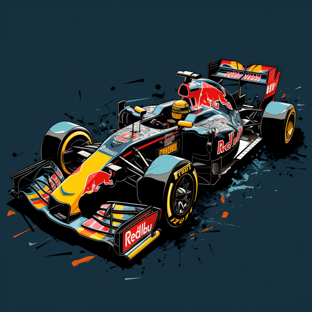 Hyper Realistic Comic Style Formula 1 Car