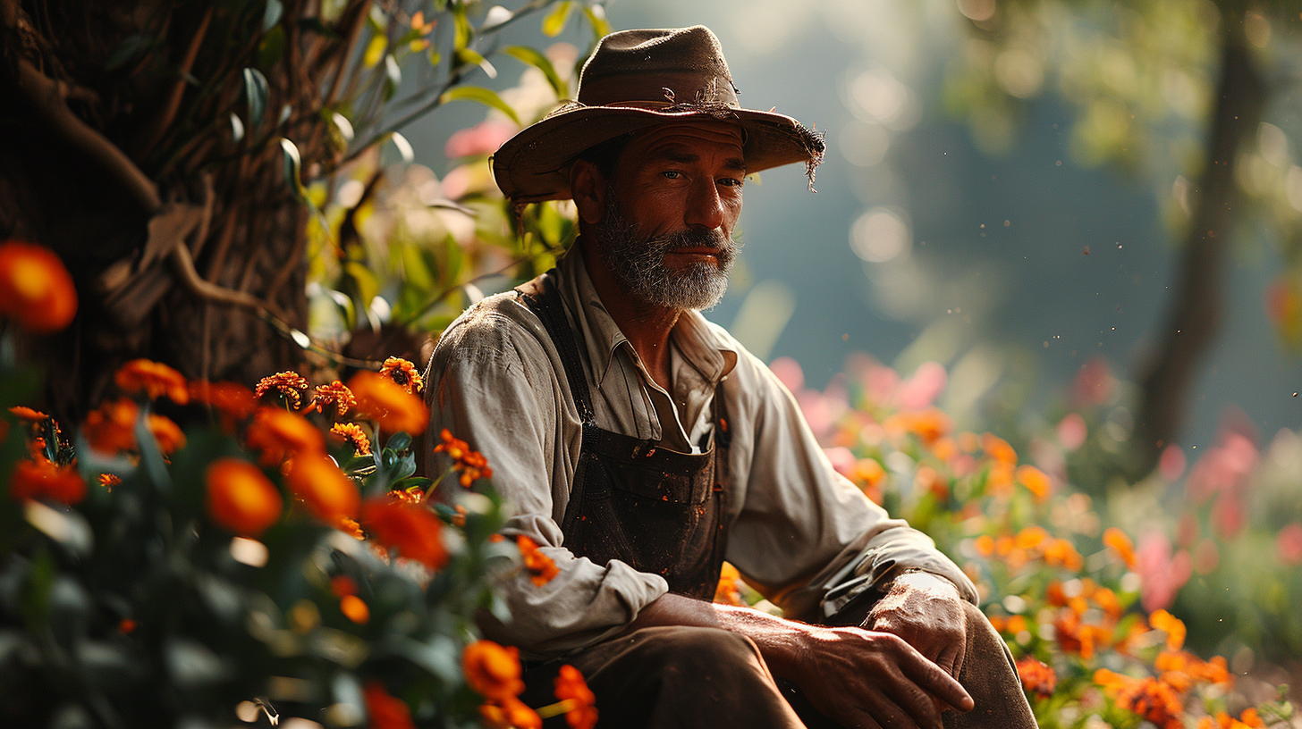 Forrest Gump celebrating son's graduation as gardener