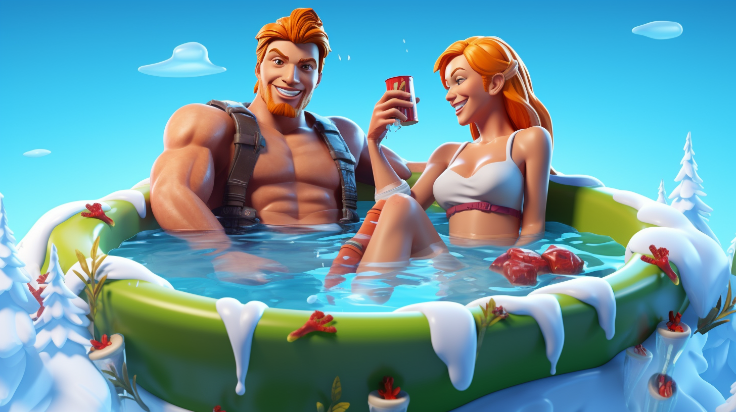 Fortnite gingerbread man with hot blonde girl