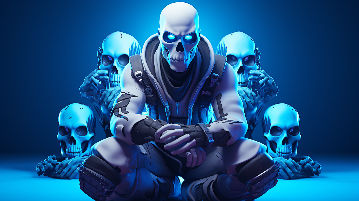 Skull Trooper holding man skull in Fortnite