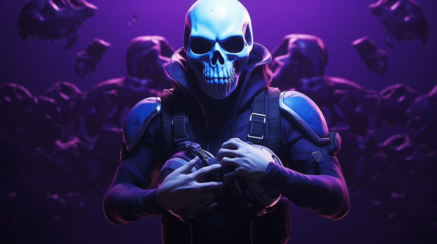 Fortnite Skull Trooper with held skull