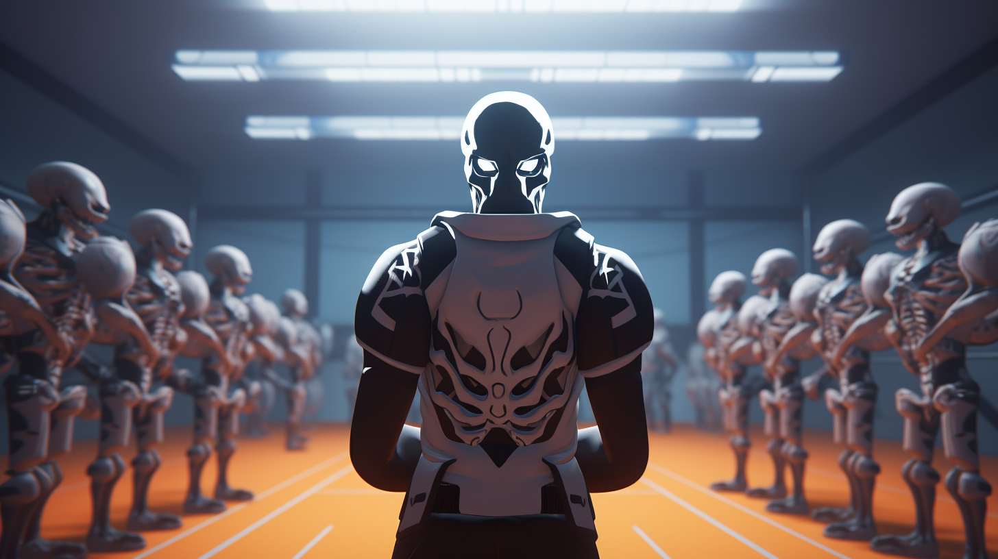 Fortnite Skull Trooper teaching gym class