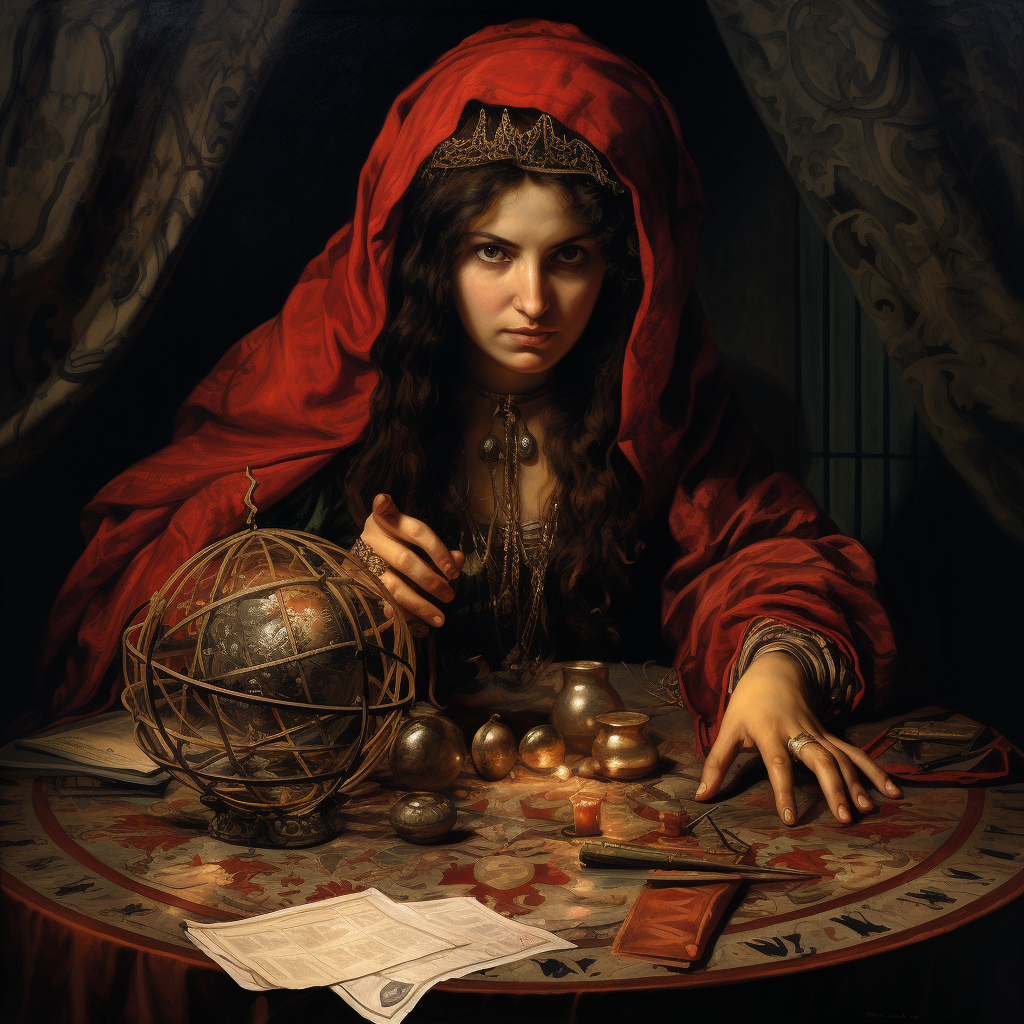 Fortune Teller with Tarot Cards