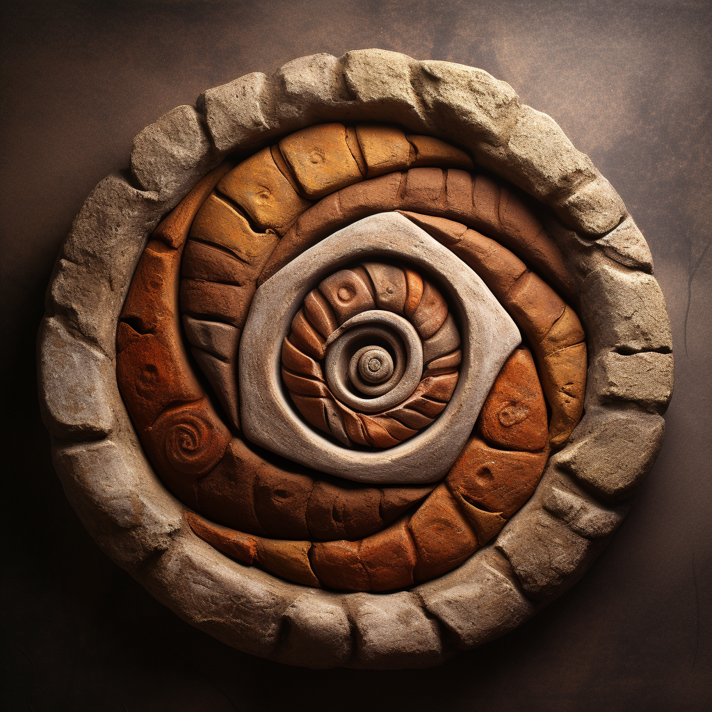 Fossil Spiral Stone Slabs Flat