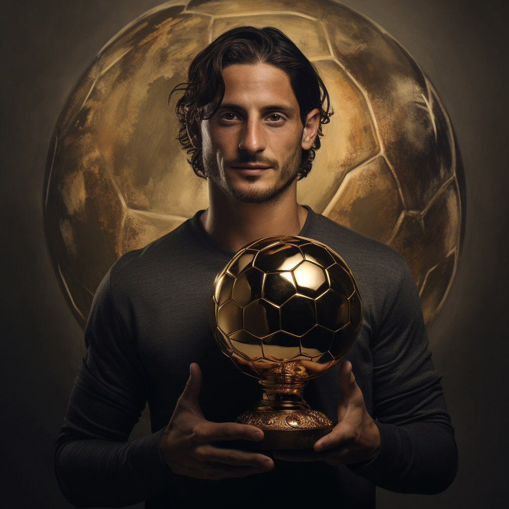 Fotis Ioanidis with Ballon d'Or