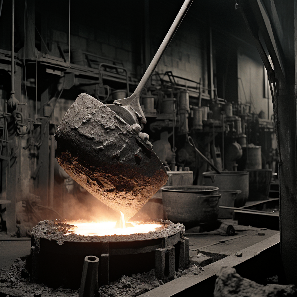 Foundry ladle in action