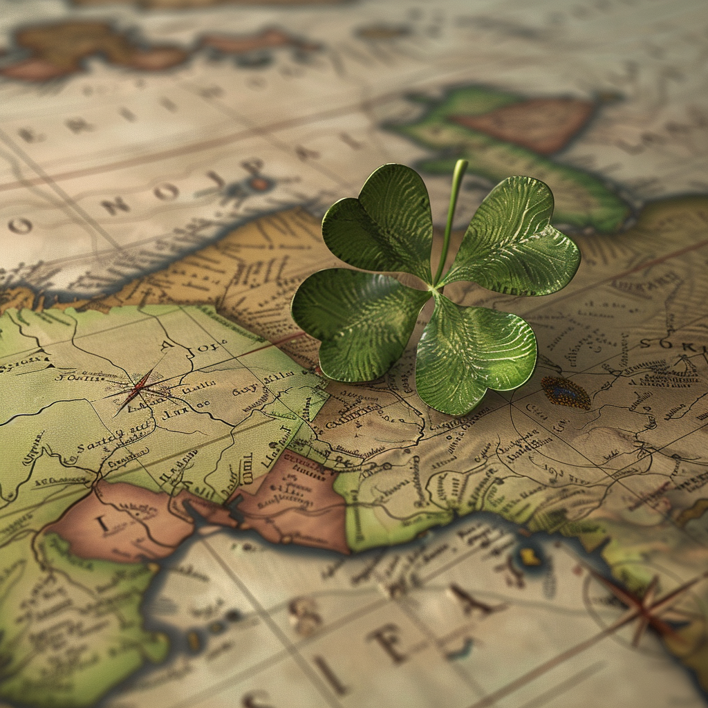 Clover on Ireland Map