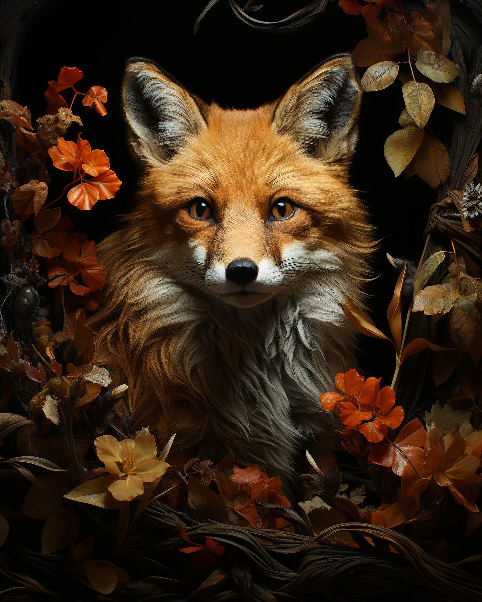 Vibrant Fox and Vine Artwork