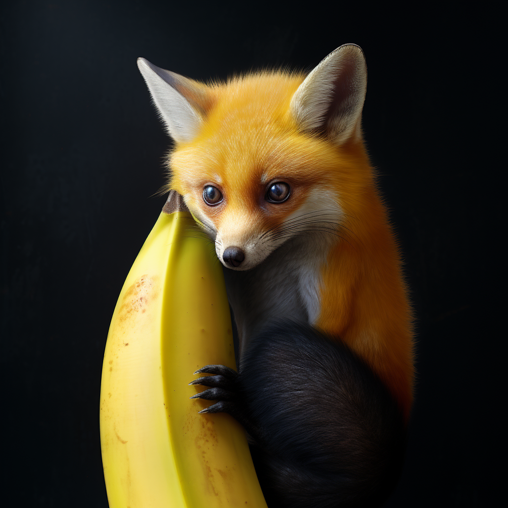 Stunning Realistic Fox with Banana