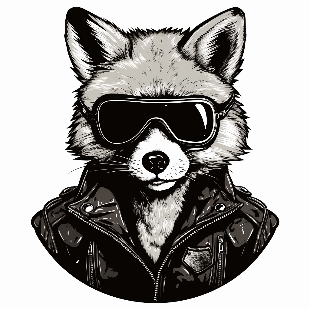 Fox biker gang sunglasses sticker vintage