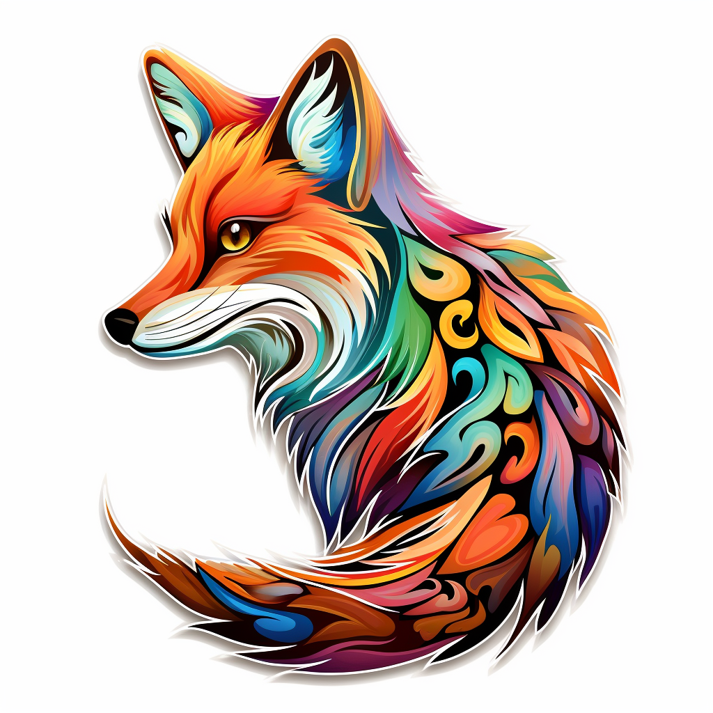 Fox with Curled Tail Sticker