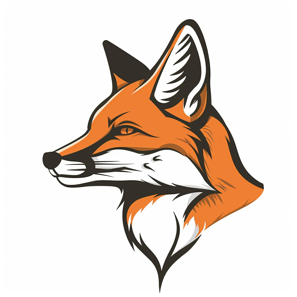 Fox head icon minimalist design