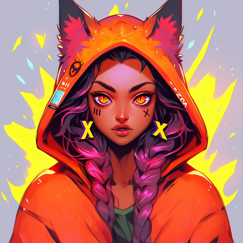 Fox Woman in Hoodie