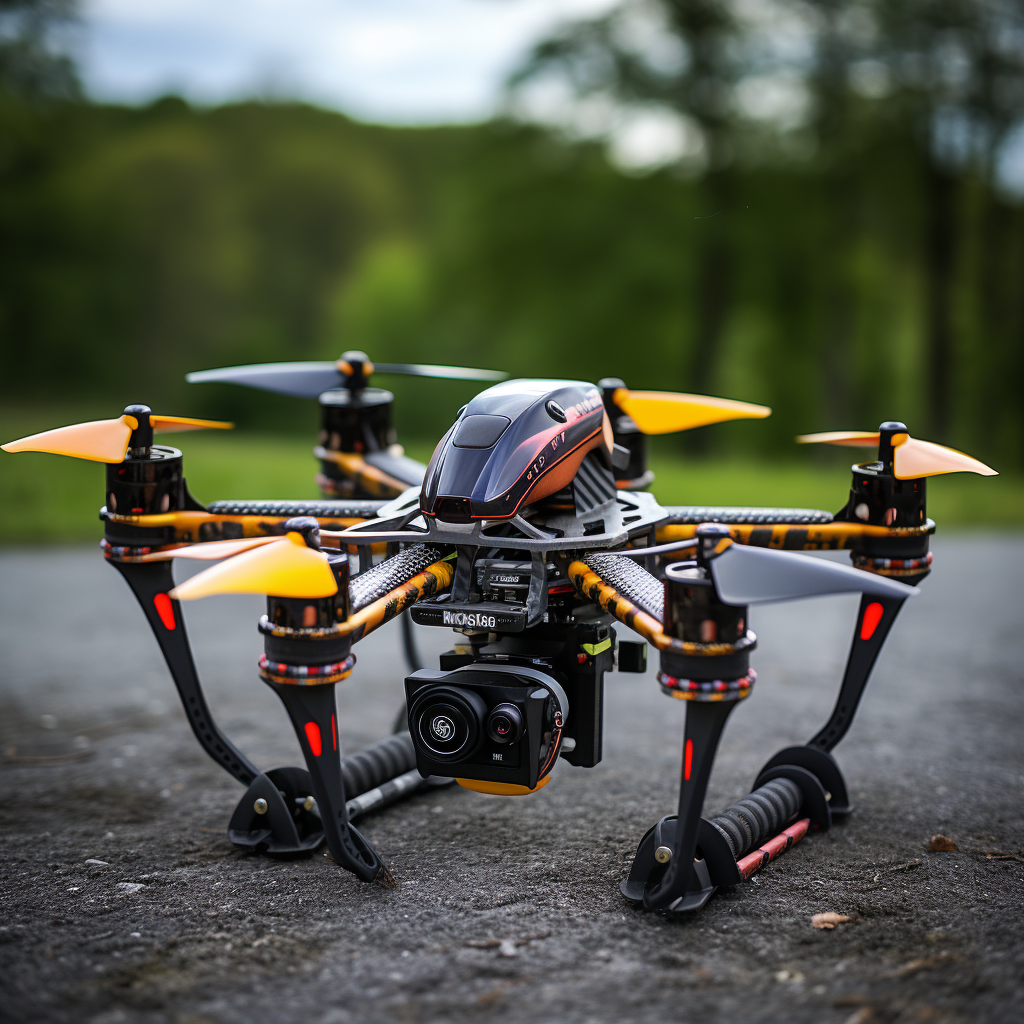 High-performance FPV drone with carbon fiber construction