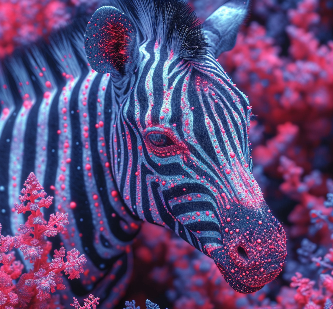 Fractal Zebra Pattern with Tattoos