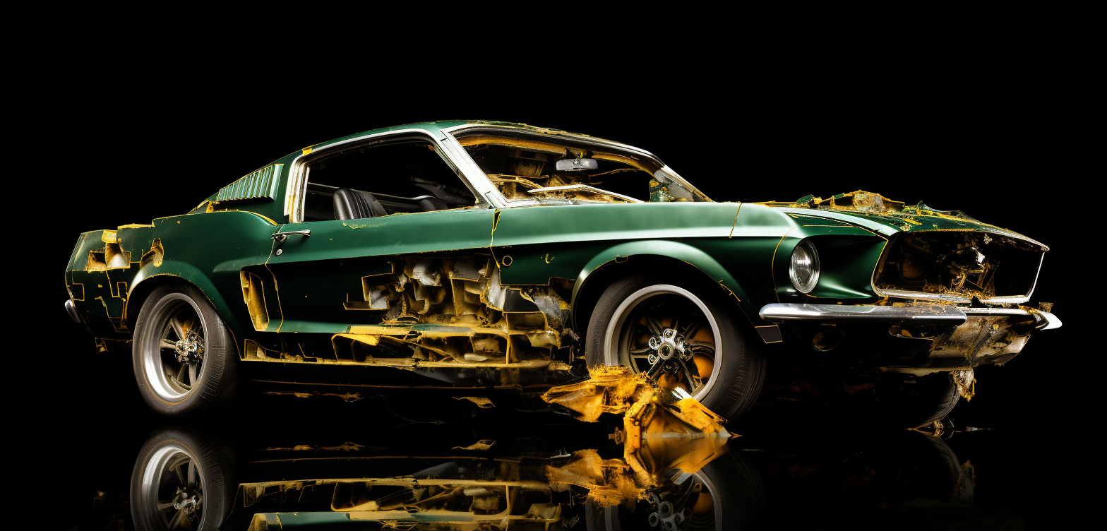 Green Ford Mustang Profile Art