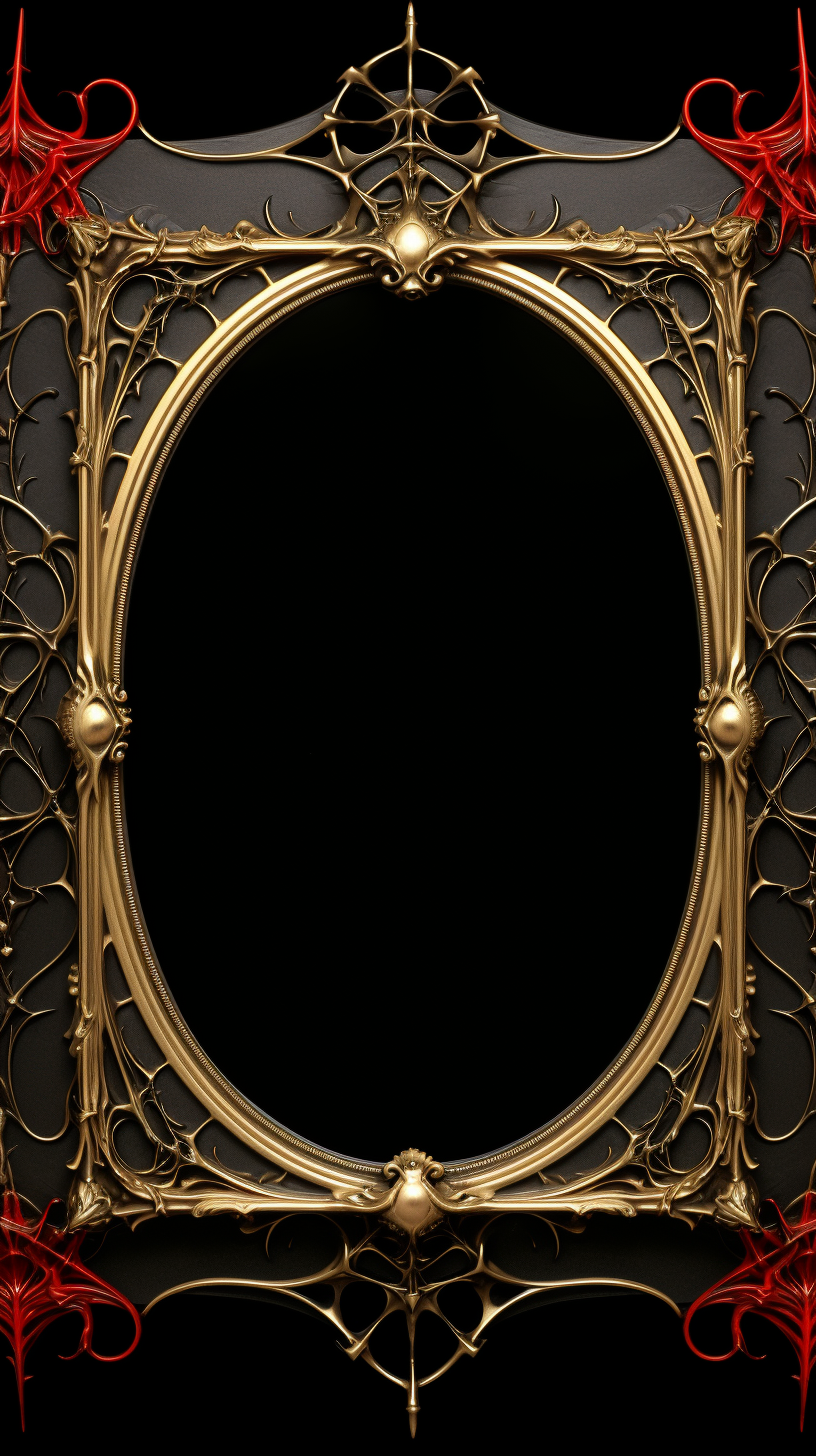 Gothic vampire frame border on black background