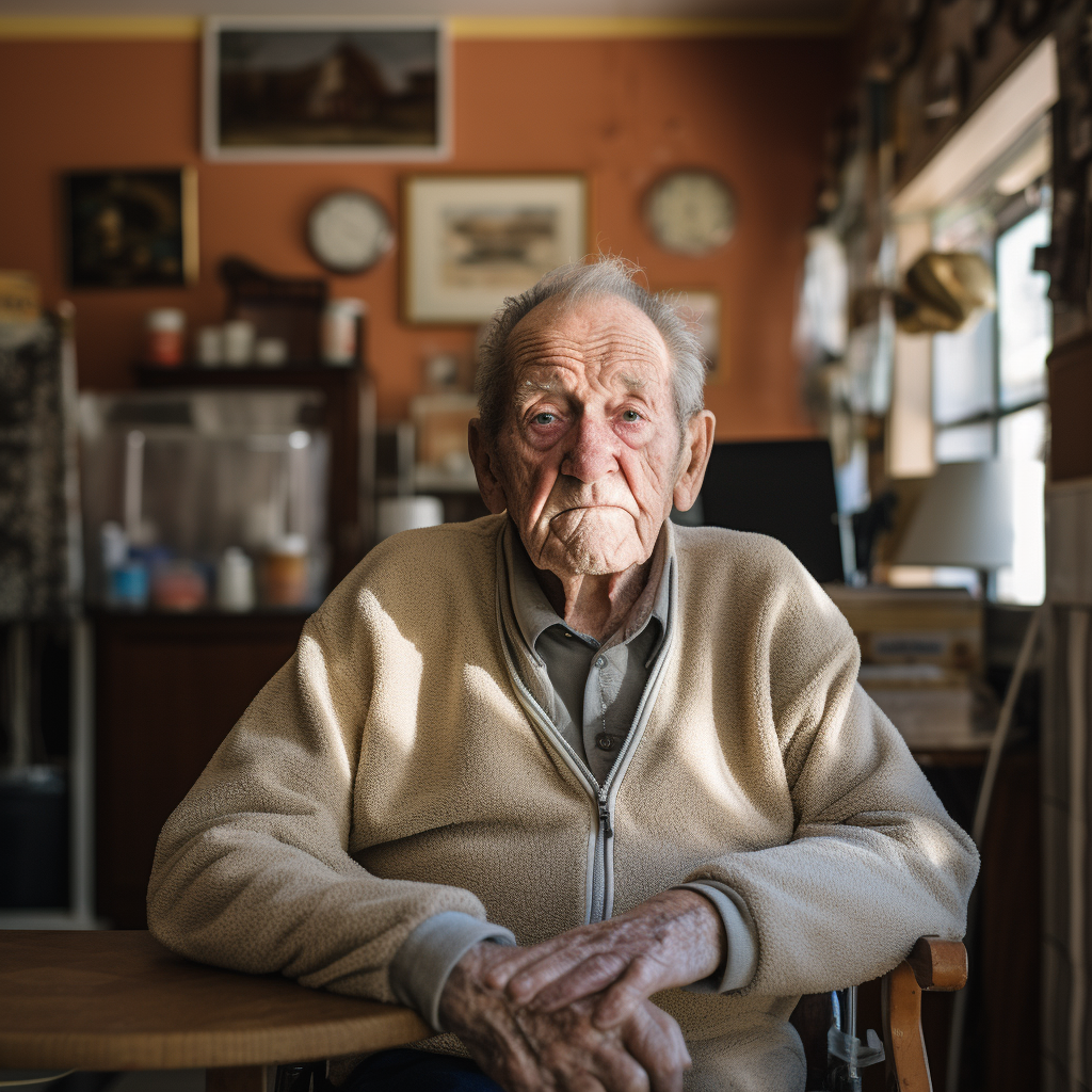 Image of retiree Frank in senior care home