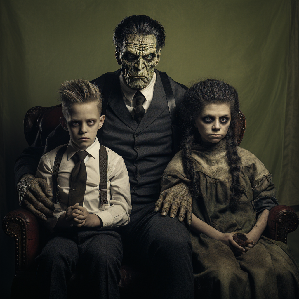 Frankenstein family portrait photography