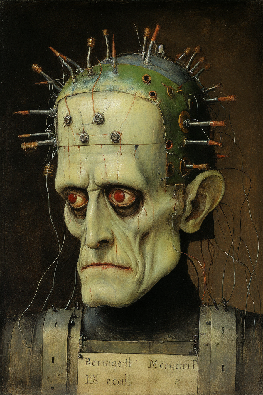 Frankenstein monster artwork by Hieronymous Bosch