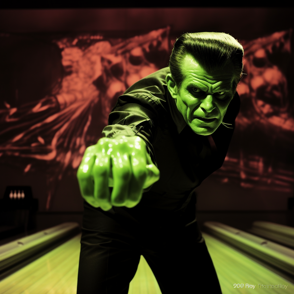 Frankenstein Monster with Pompadour and Sideburns Bowling