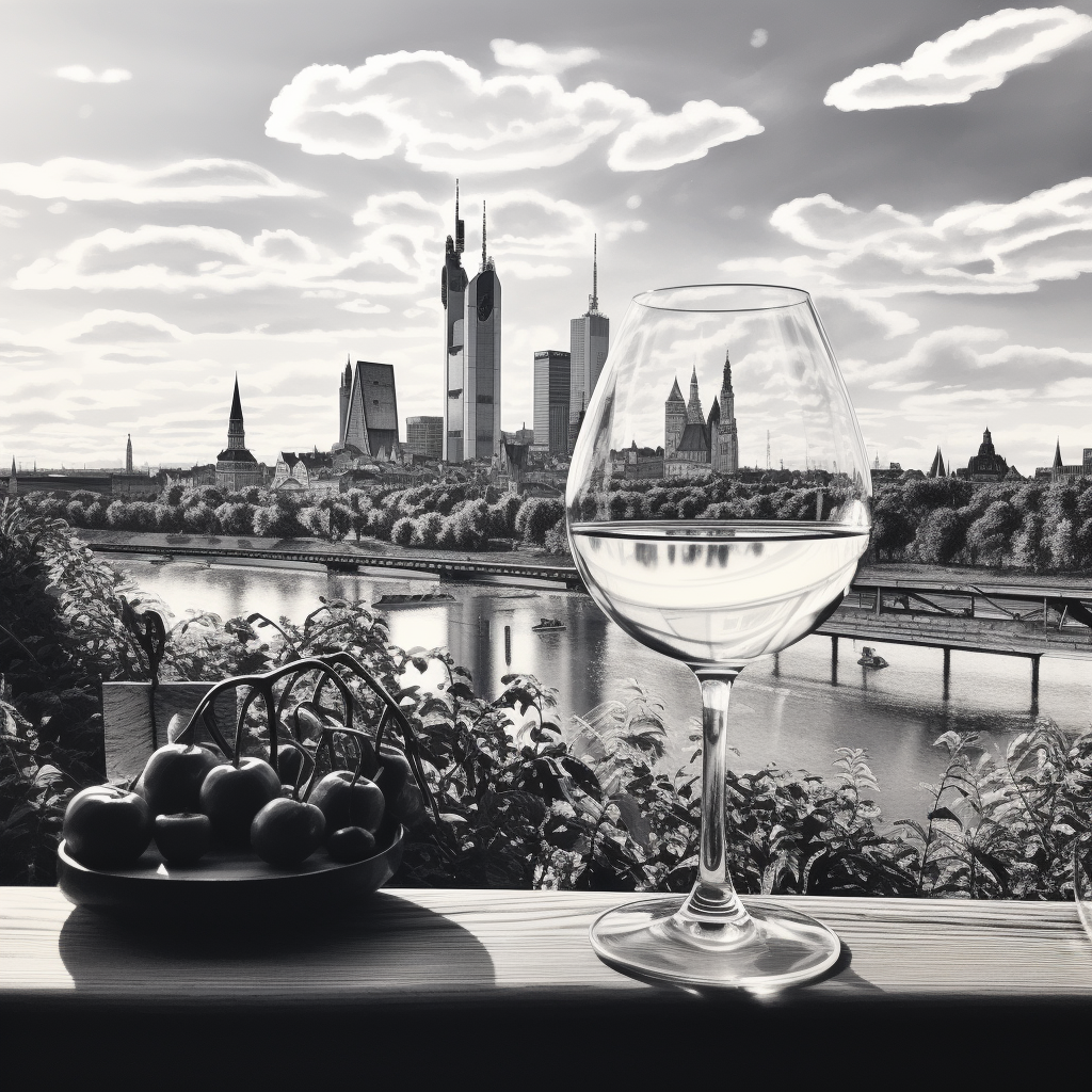 View of Frankfurt Skyline from Vineyard