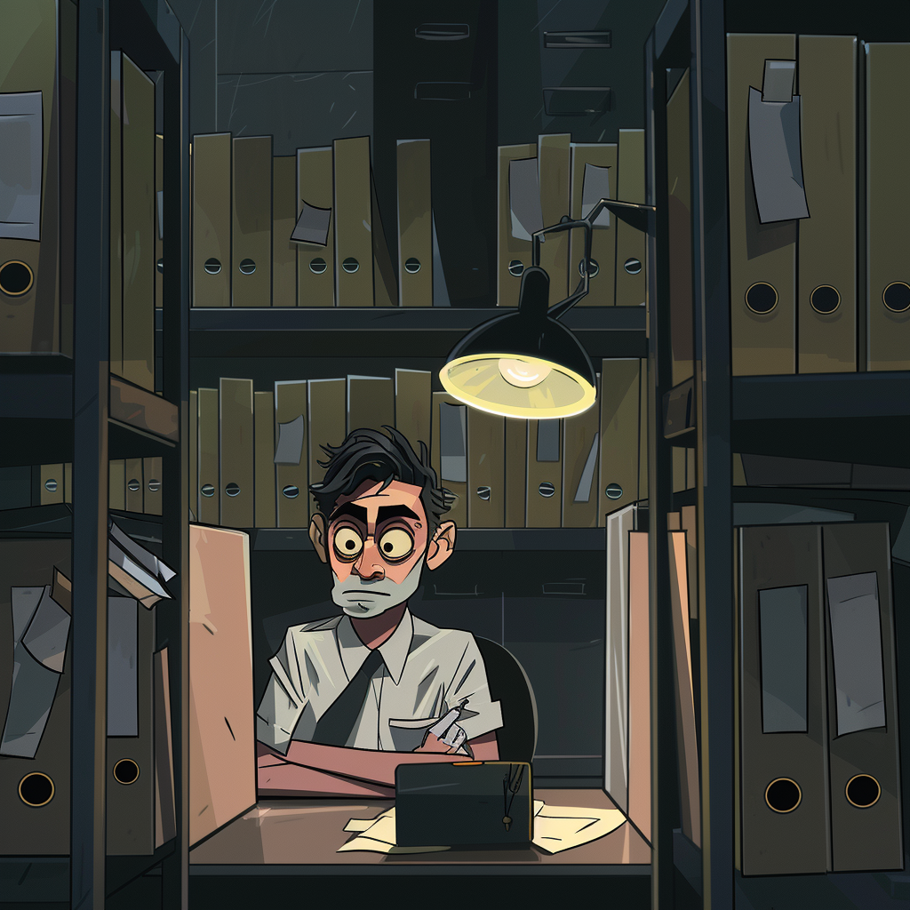 Franz Kafka Sad Office Cubicle