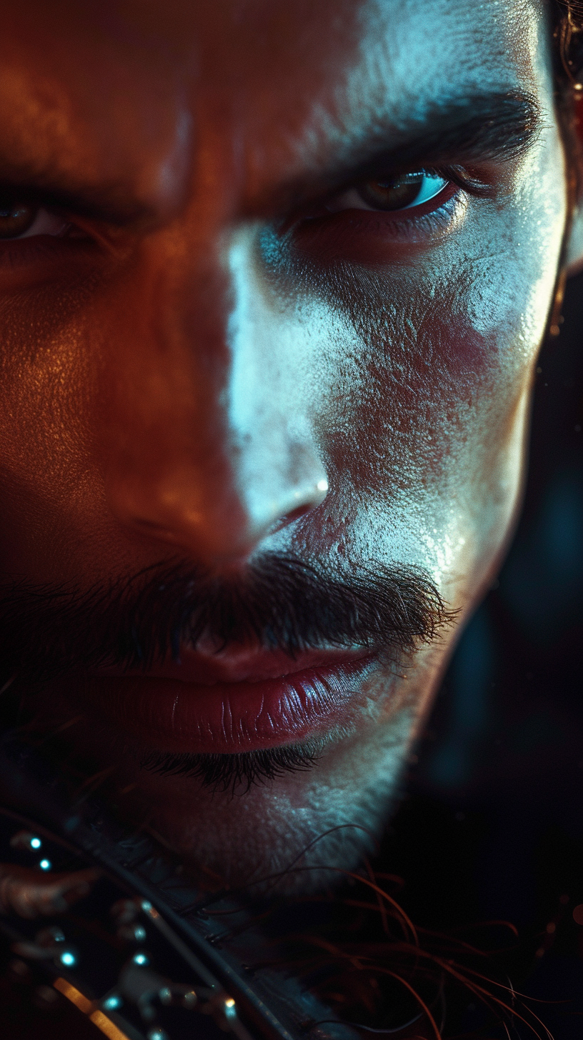 Close-Up Cyberpunk Photo Freddie Mercury