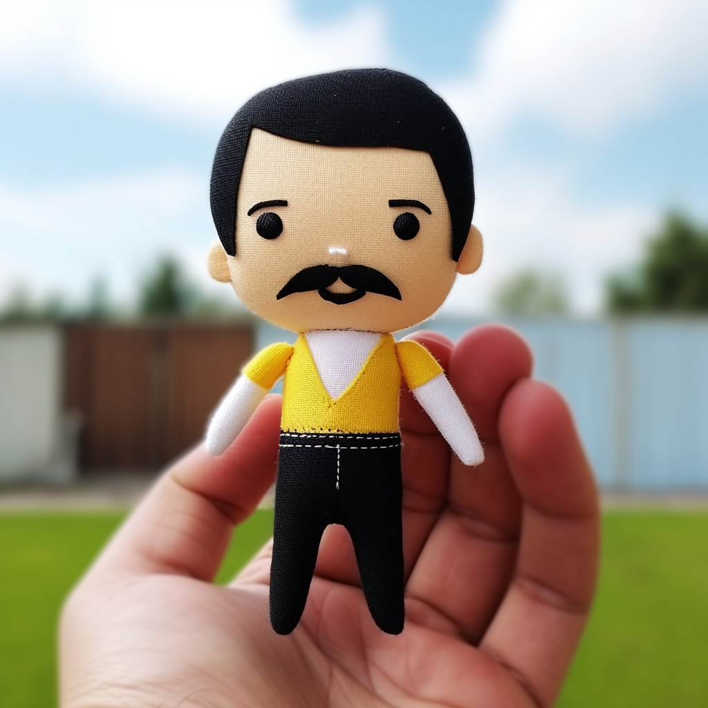 Small decorative Freddie Mercury doll