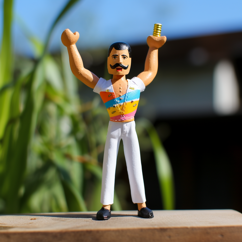 Small decorative Freddie Mercury doll