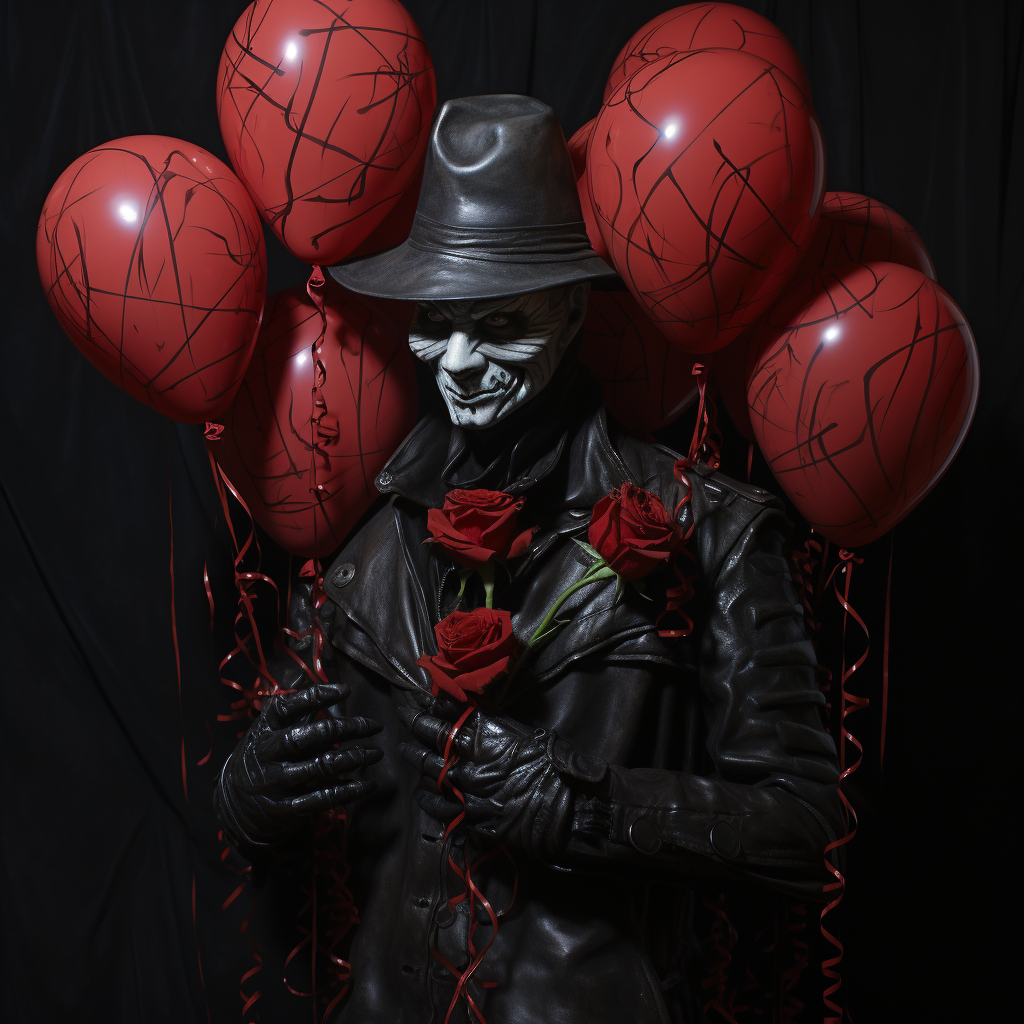 Freddy Krueger with red balloons artwork