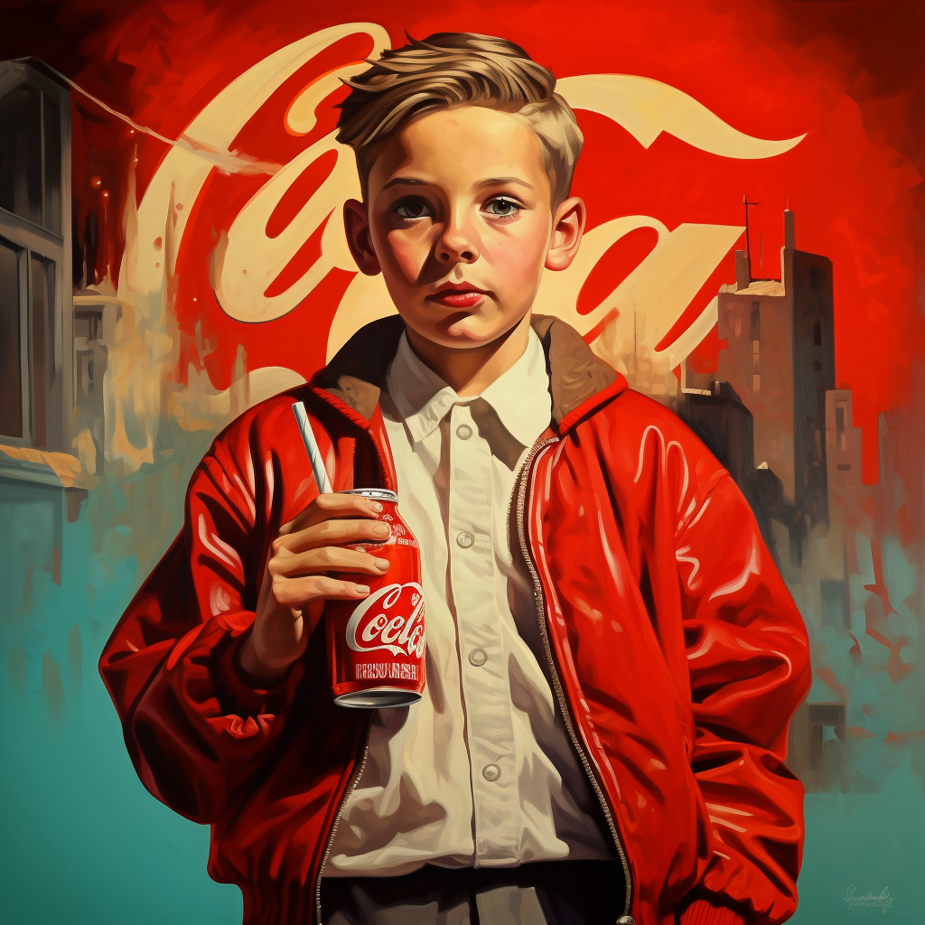 Free boy with cigarette holding coke